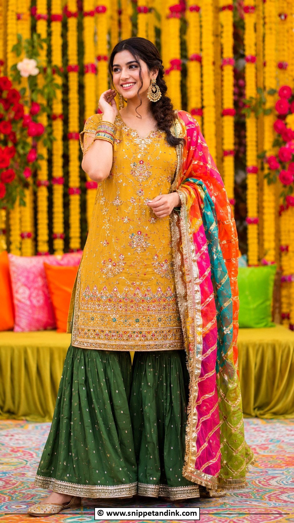 Pakistani Mehndi Sharara For Sister - Snippet and Ink - 25 Pakistani Wedding Outfits Sisters Ideas