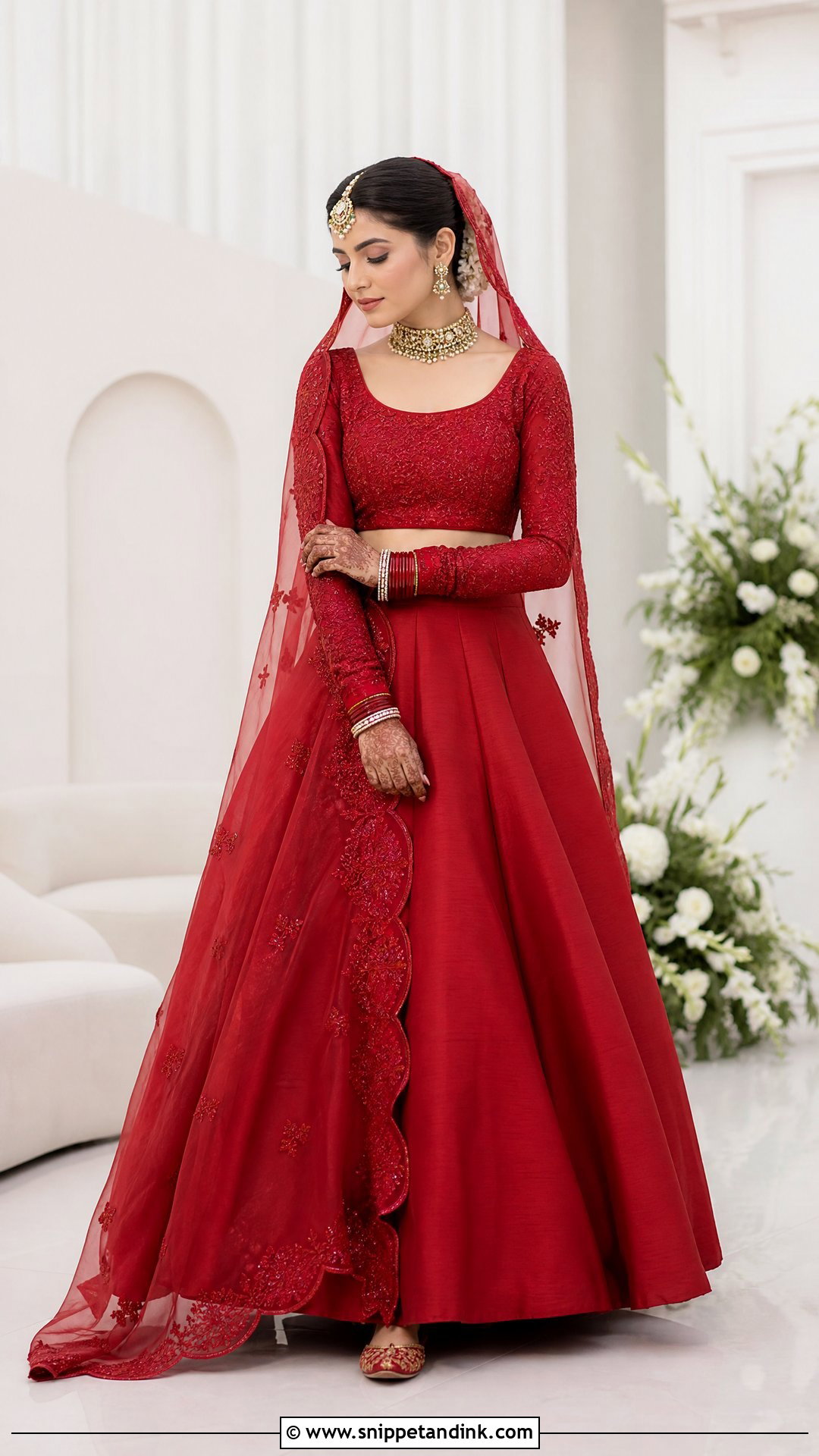 Pakistani Minimal Red Bridal Lehenga - Snippet and Ink - 20 Red Bridal Dress Pakistani Pakistan Ideas