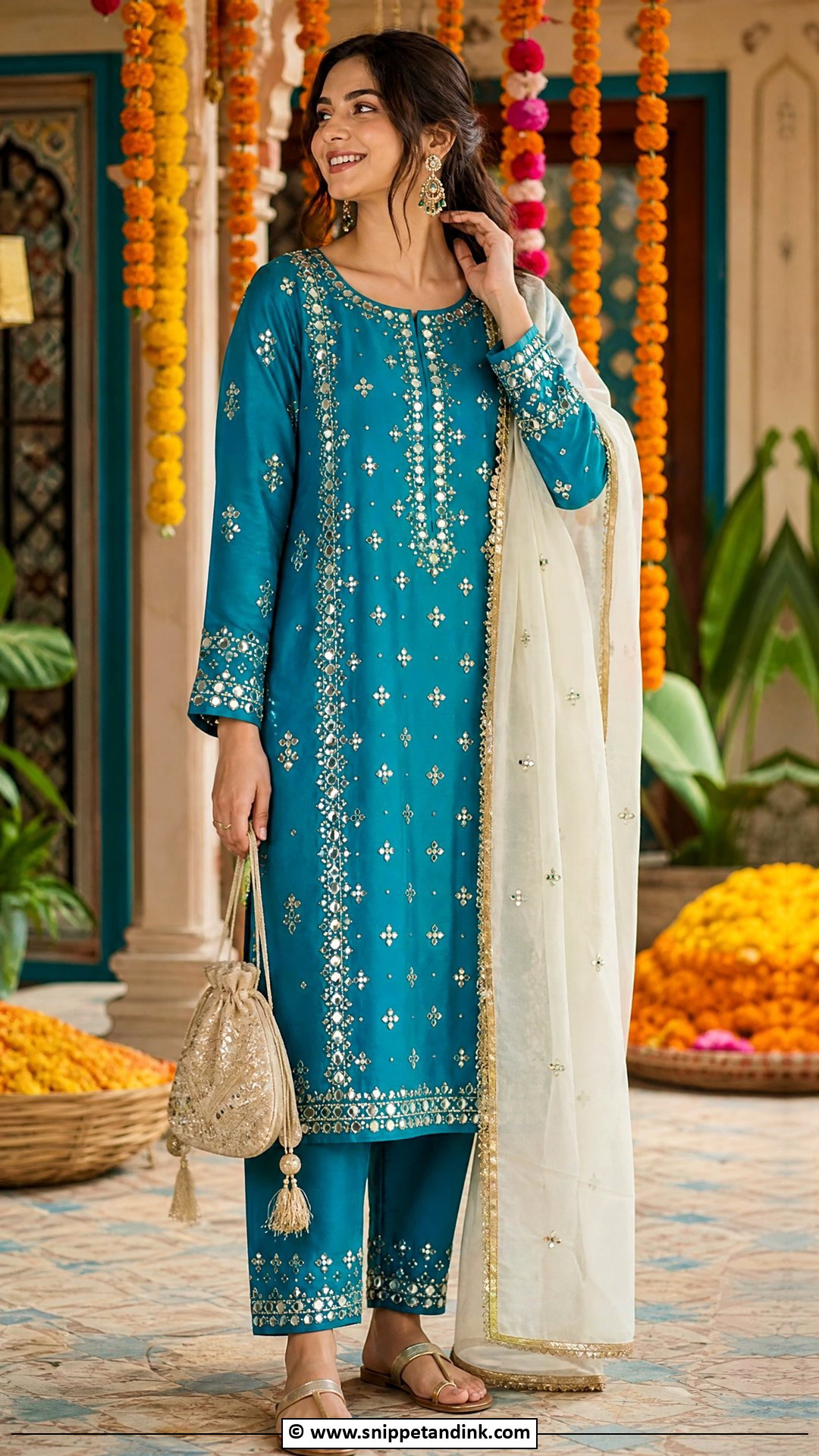 Pakistani Mirror Work Suit For Festive Wear - Snippet and Ink - 35 Beautiful Pakistani Dresses