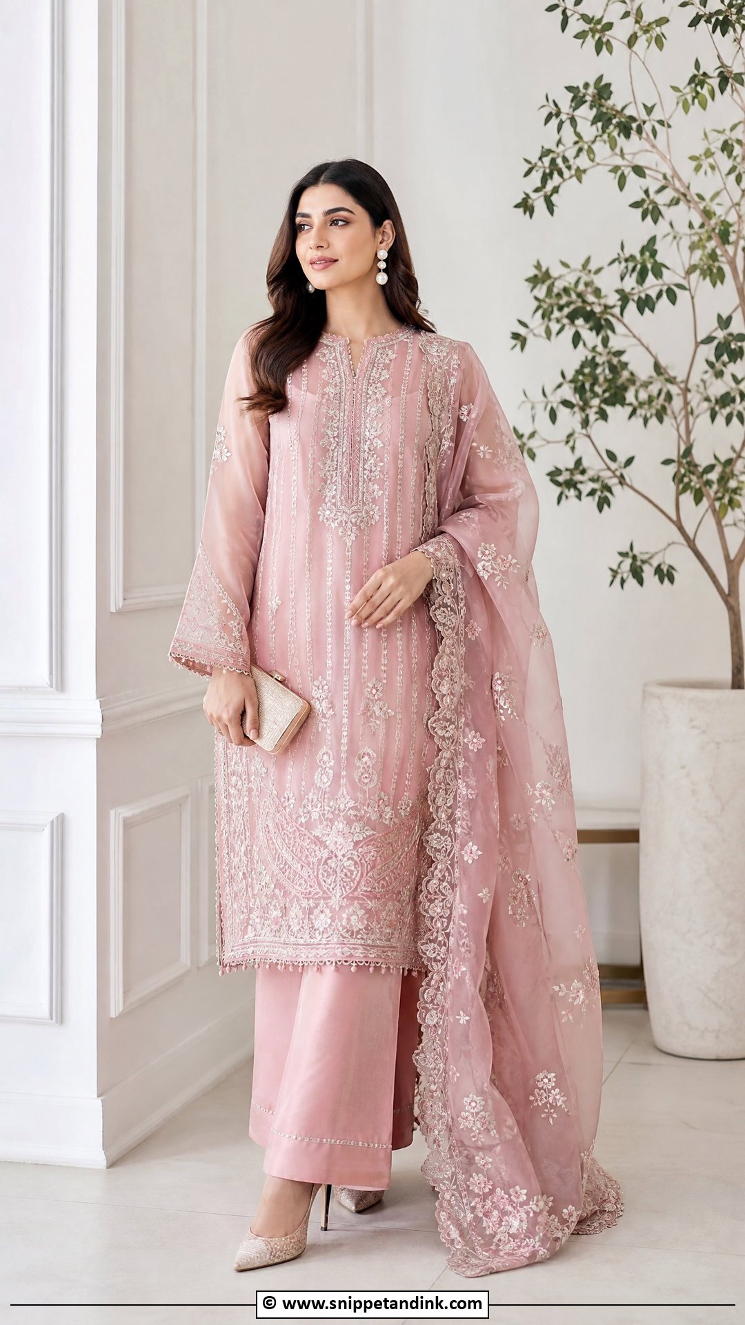 Pakistani Organza Suit With Embroidery - Snippet and Ink - 35 Beautiful Pakistani Dresses