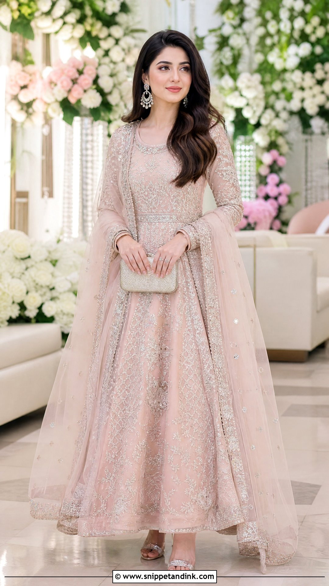 Pakistani Pastel Pink Bridal Maxi - Snippet and Ink - 20 Wedding Dresses in Pakistan