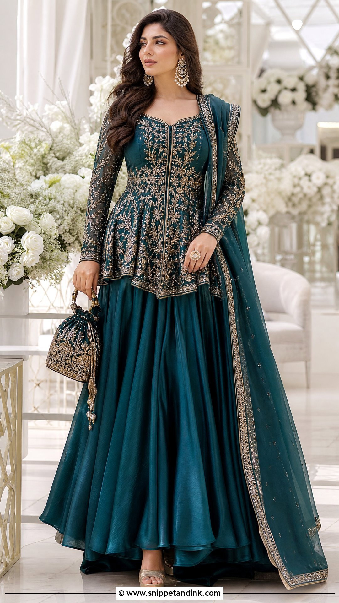 Pakistani Peplum Gown With Flared Skirt - Snippet and Ink - 20 Pakistani Gown Ideas