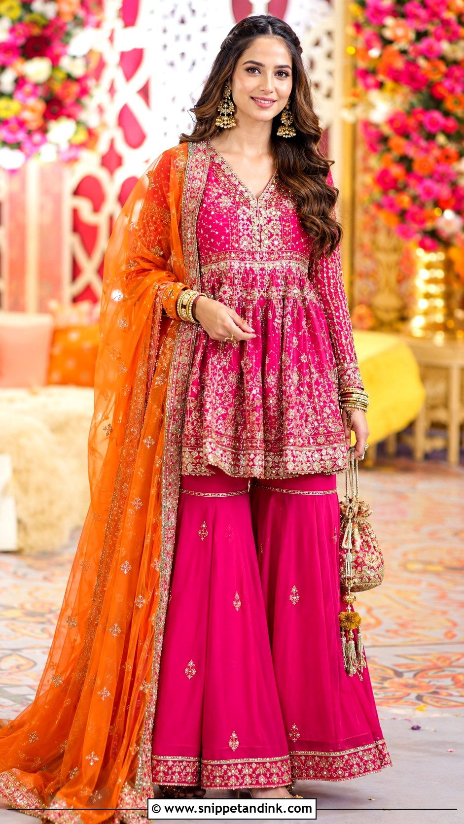 Pakistani Peplum With Sharara For Wedding - Snippet and Ink - 25 Pakistani Dresses to Wear to a Wedding