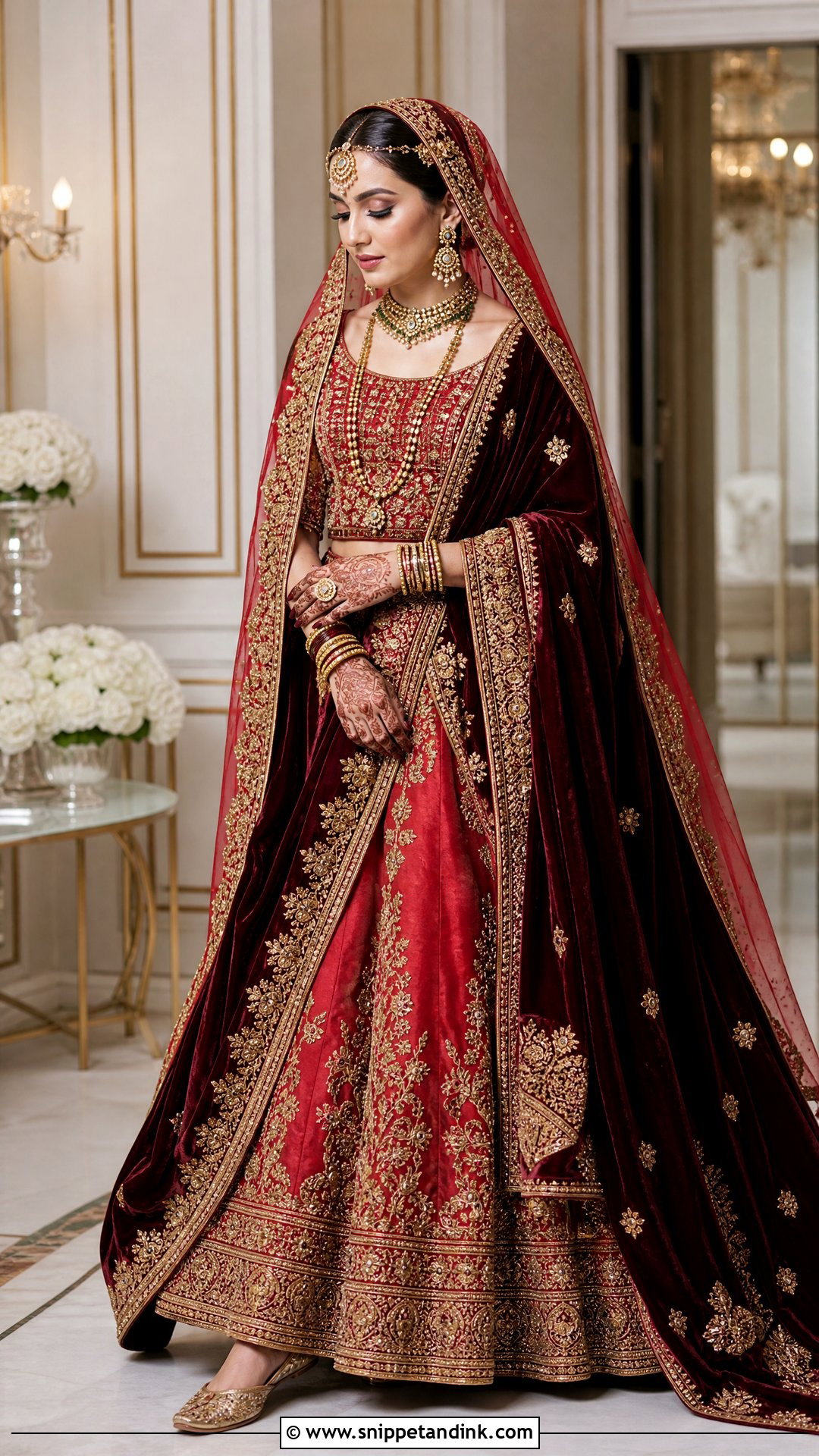 Pakistani Red Bridal Dress With Velvet Shawl - Snippet and Ink - 20 Red Bridal Dress Pakistani Pakistan Ideas