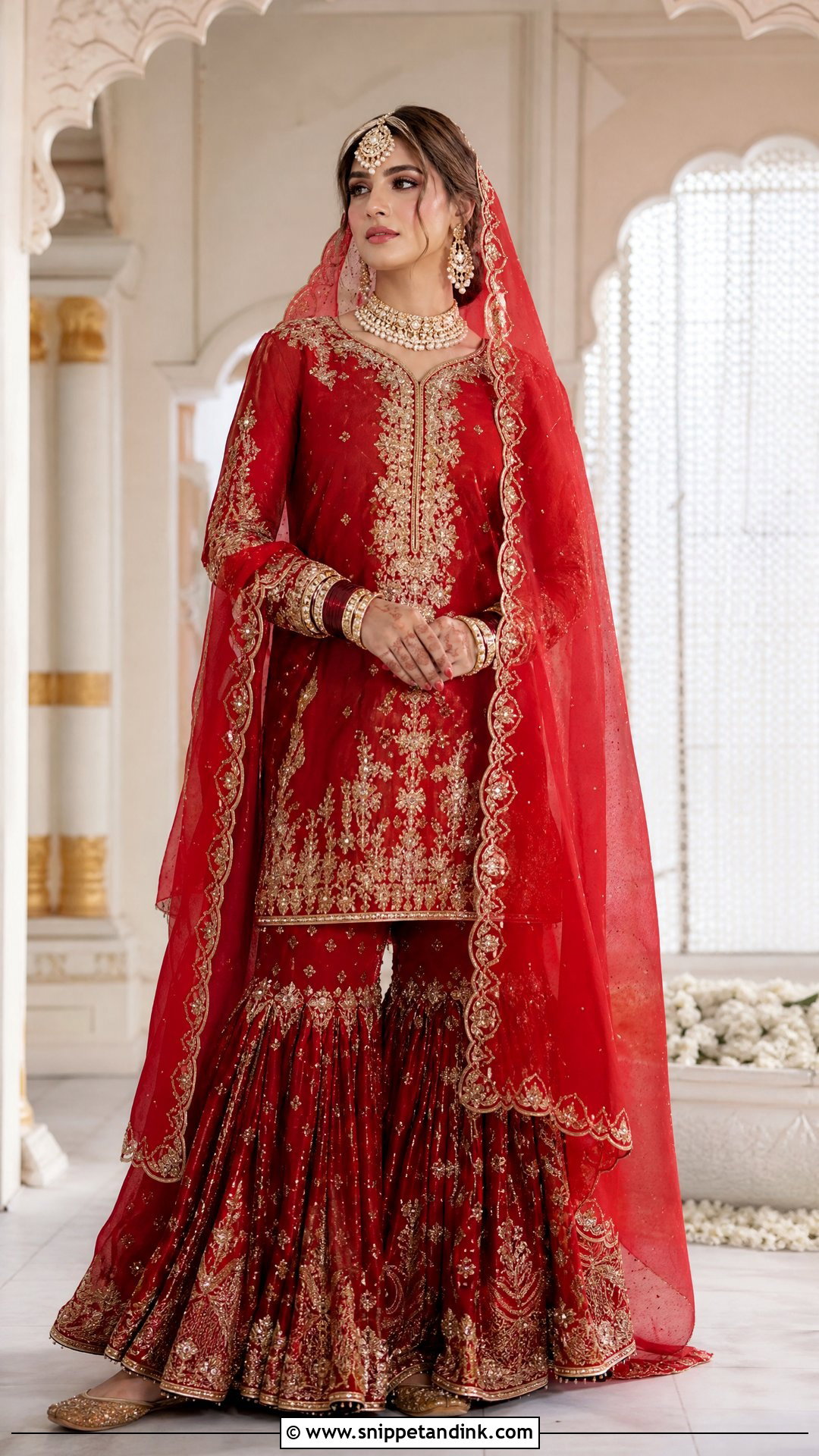Pakistani Red Bridal Gharara - Snippet and Ink - 20 Red Bridal Dress Pakistani Pakistan Ideas