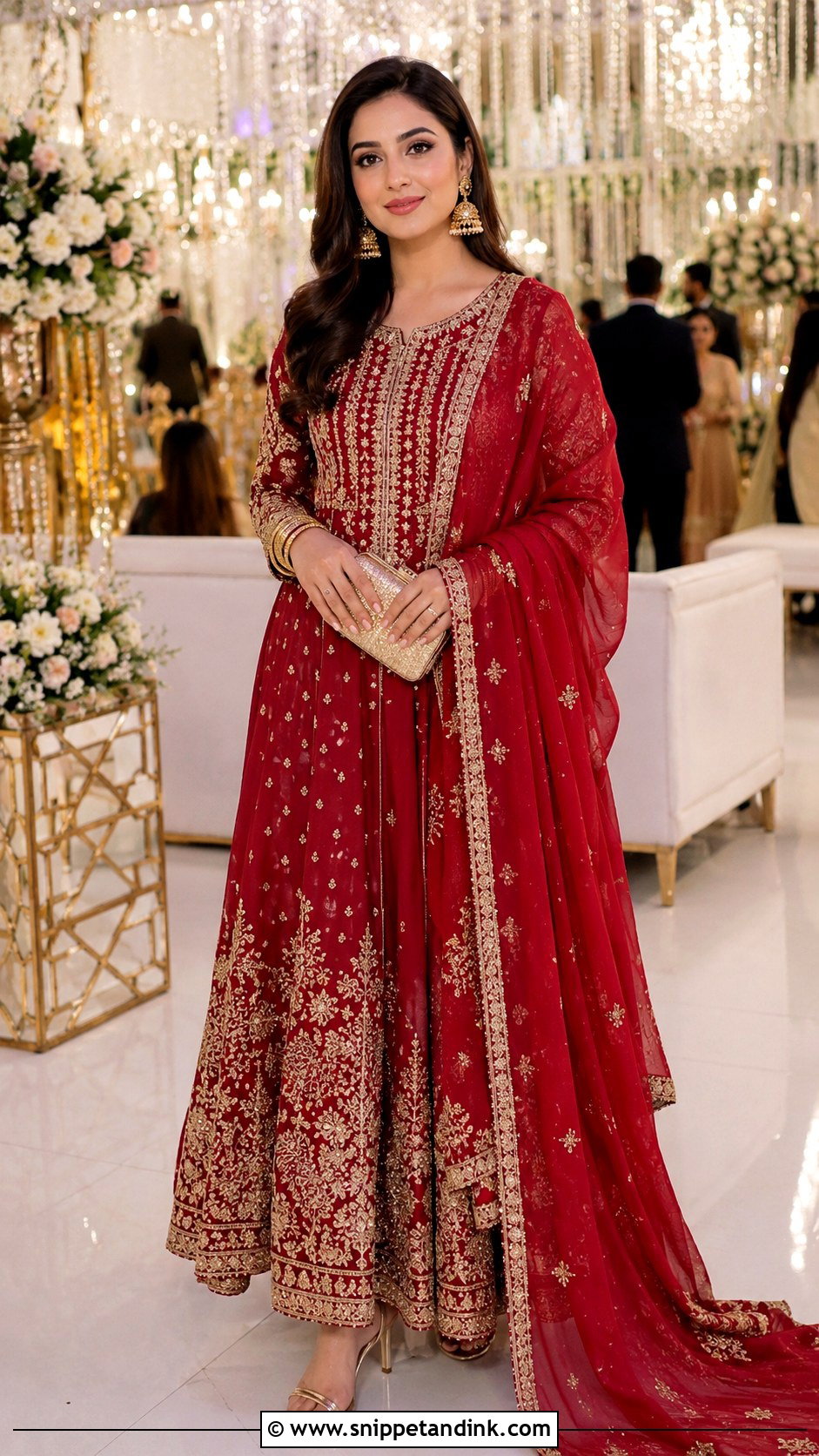 Pakistani Red Wedding Party Dress - Snippet and Ink - 25 Pakistani Party Wear Wedding Dresses