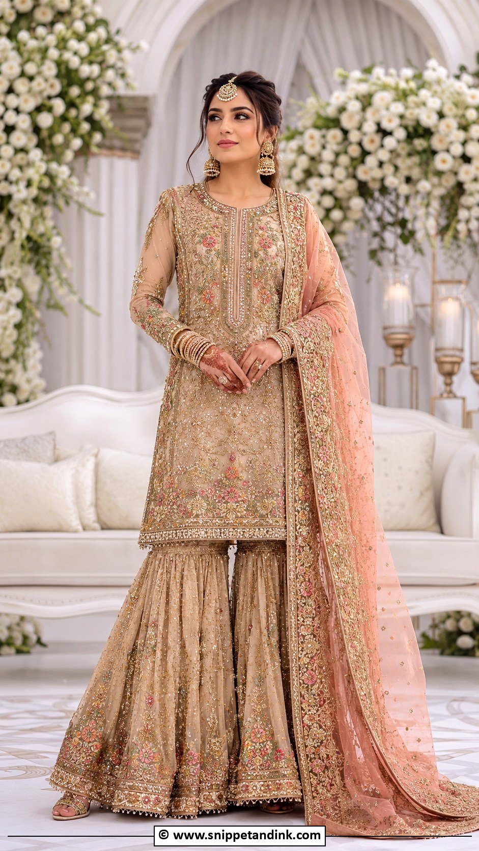Pakistani Sharara Wedding Attire - Snippet and Ink - 35 Traditional Wedding Attire Ideas