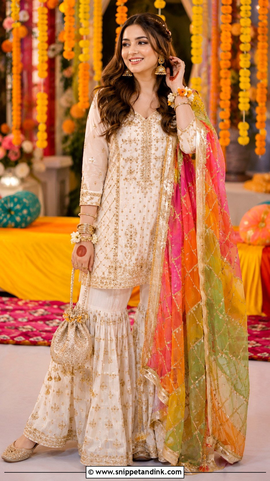 Pakistani Short Shirt With Gharara For Wedding - Snippet and Ink - 25 Pakistani Dresses to Wear to a Wedding
