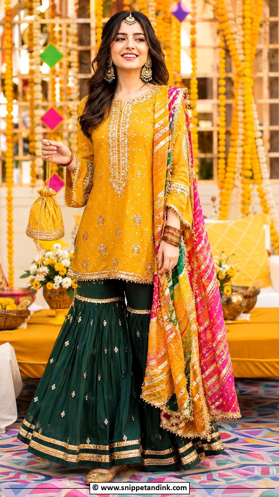Pakistani Short Shirt With Gharara - Snippet and Ink - 25 Pakistani Dresses for Wedding