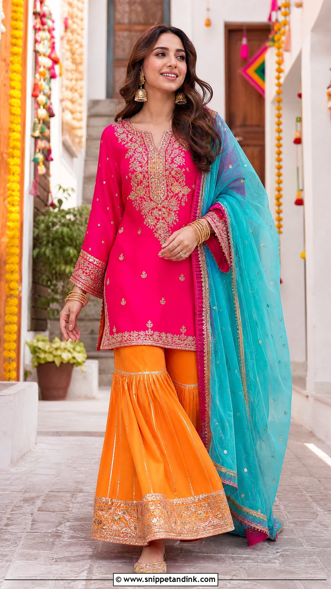 Pakistani Short Shirt With Sharara - Snippet and Ink - 25 Pakistani Wedding Dresses Ideas