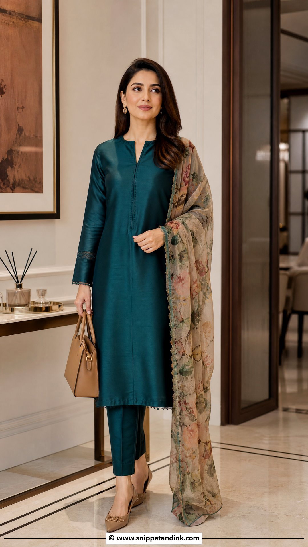 Pakistani Silk Kameez With Straight Pants - Snippet and Ink - 35 Beautiful Pakistani Dresses