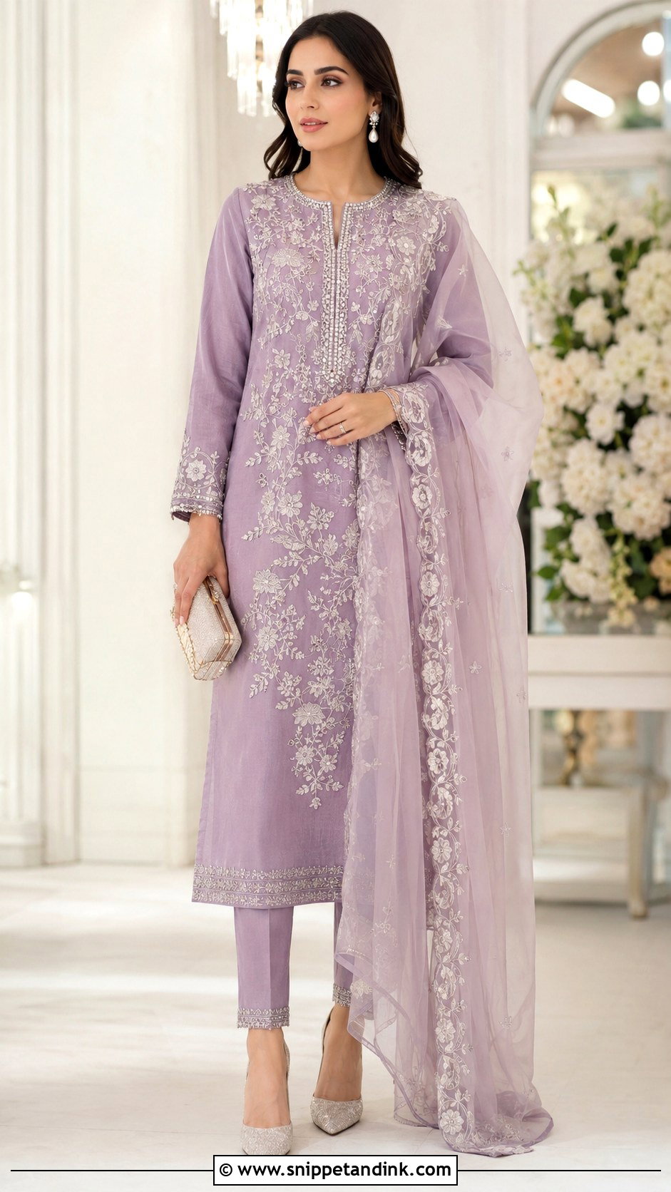 Pakistani Straight Shirt With Cigarette Pants For Wedding - Snippet and Ink - 25 Pakistani Dresses to Wear to a Wedding