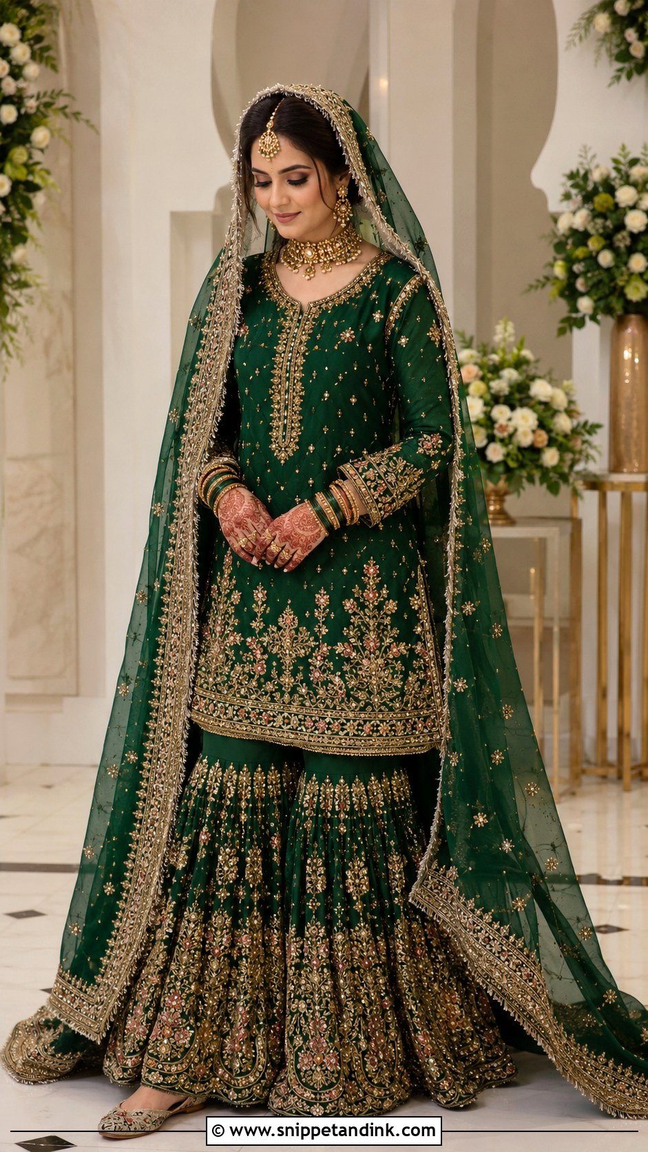 Pakistani Traditional Marriage Gharara Outfit - Snippet and Ink - 20 Traditional Marriage Outfit Ideas