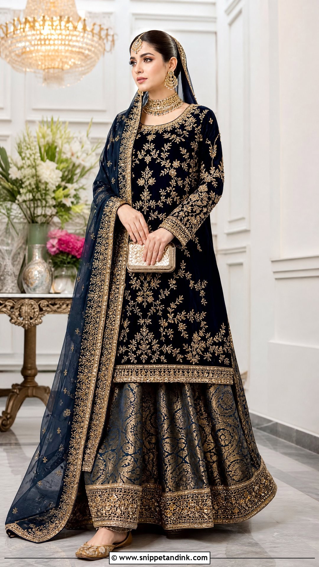 Pakistani Velvet Bridal Dress - Snippet and Ink - 20 Wedding Dresses in Pakistan