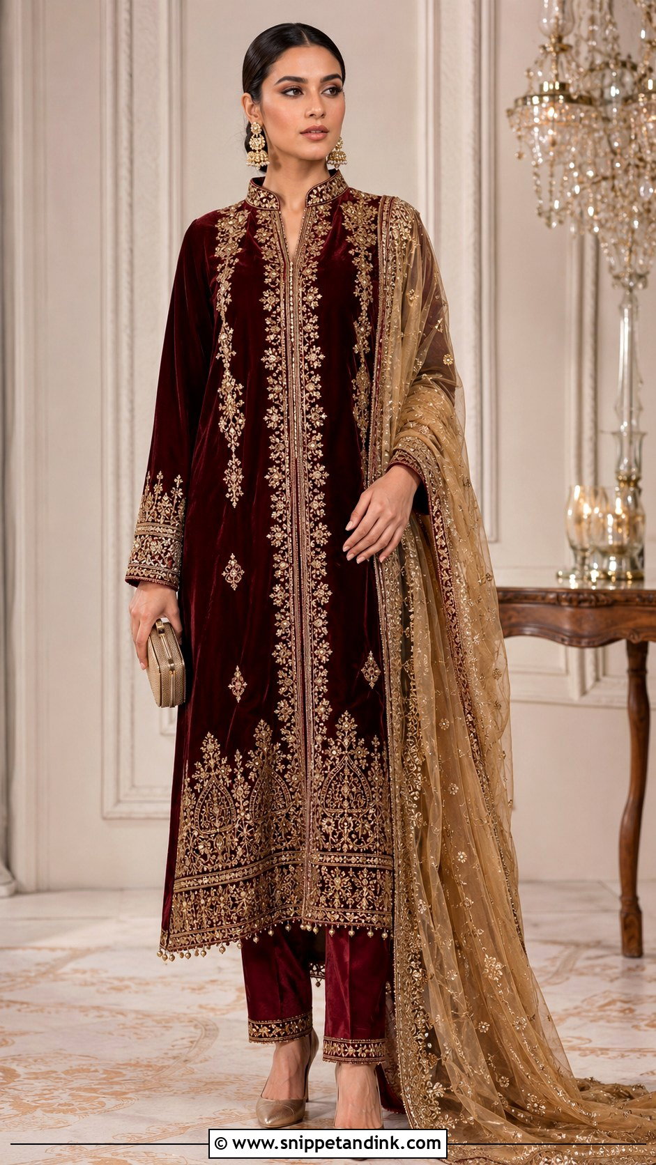 Pakistani Velvet Dress For Winter Wedding - Snippet and Ink - 25 Pakistan Wedding Dress Ideas