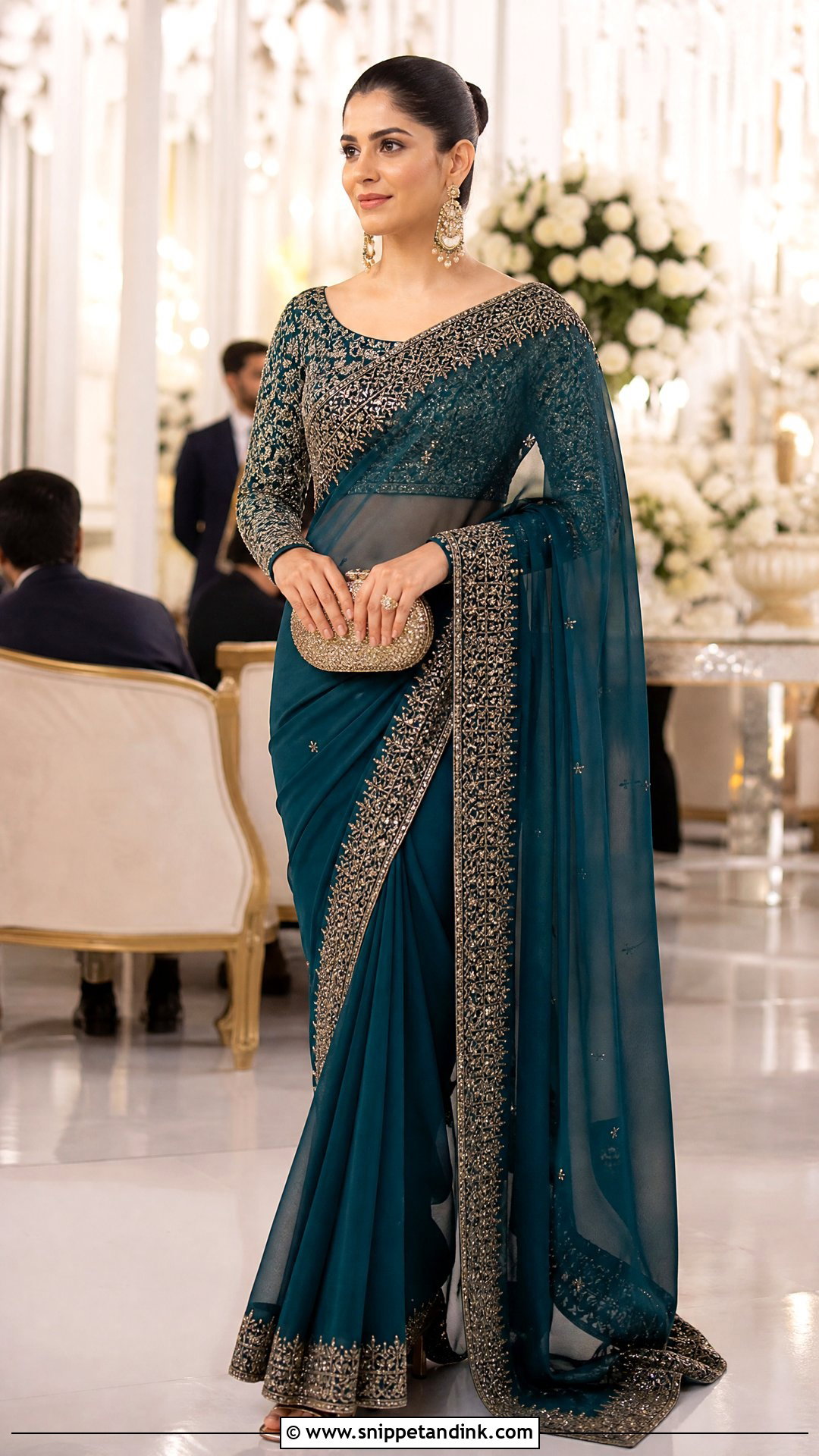Pakistani Wedding Embellished Saree - Snippet and Ink - 20 Pakistani Wedding Outfits