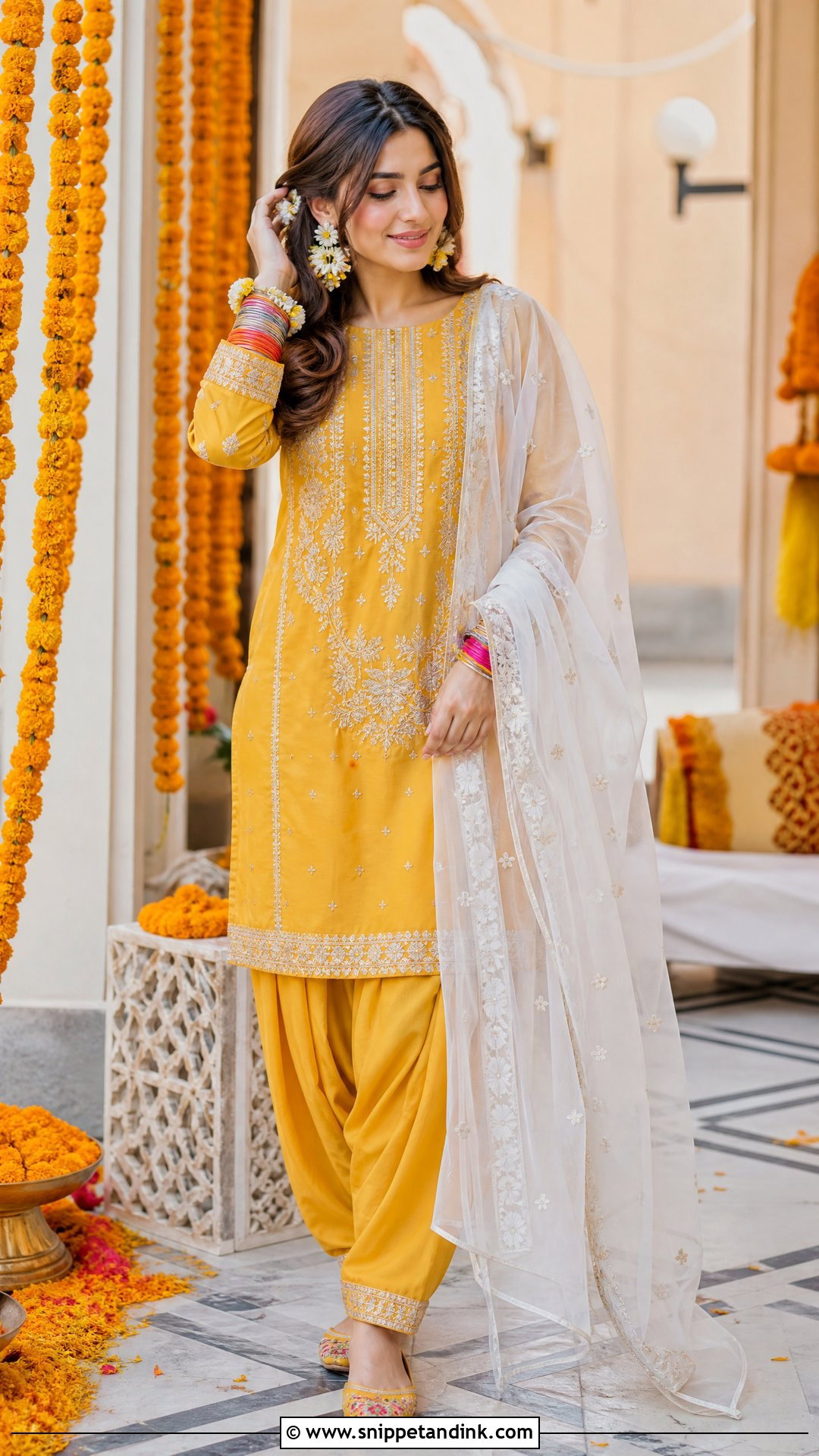 Pakistani Wedding Mayun Yellow Shalwar Kameez - Snippet and Ink - 20 Pakistani Wedding Outfits