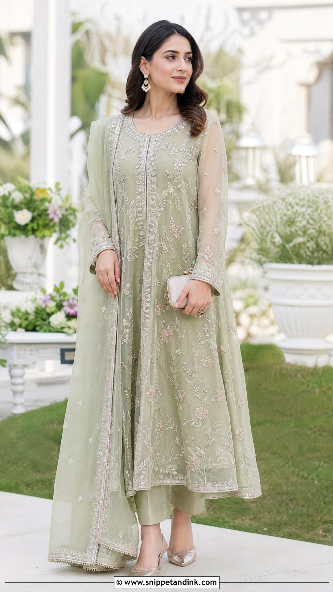 Pakistani Wedding Organza Pishwas - Snippet and Ink - 20 Pakistani Wedding Outfits