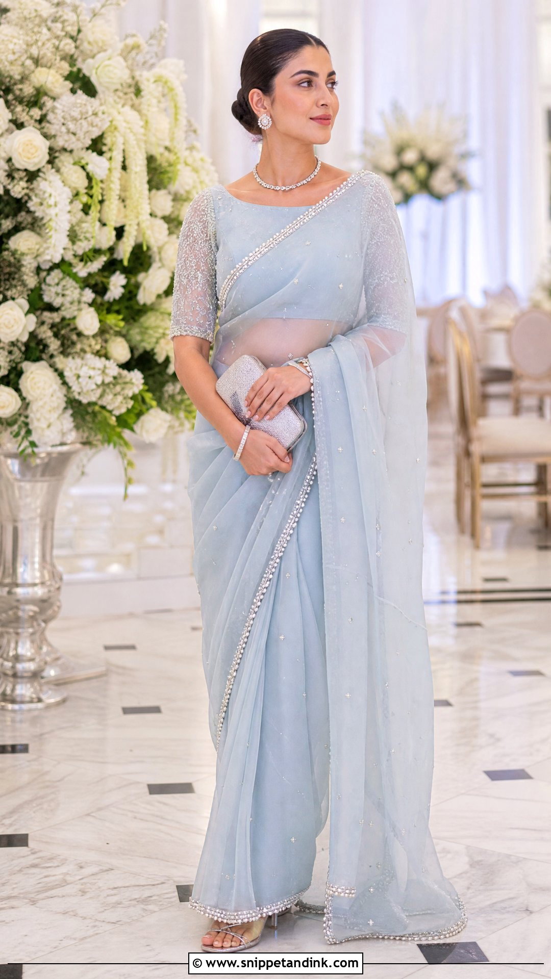 Pakistani Wedding Pastel Walima Saree - Snippet and Ink - 20 Pakistani Wedding Outfits
