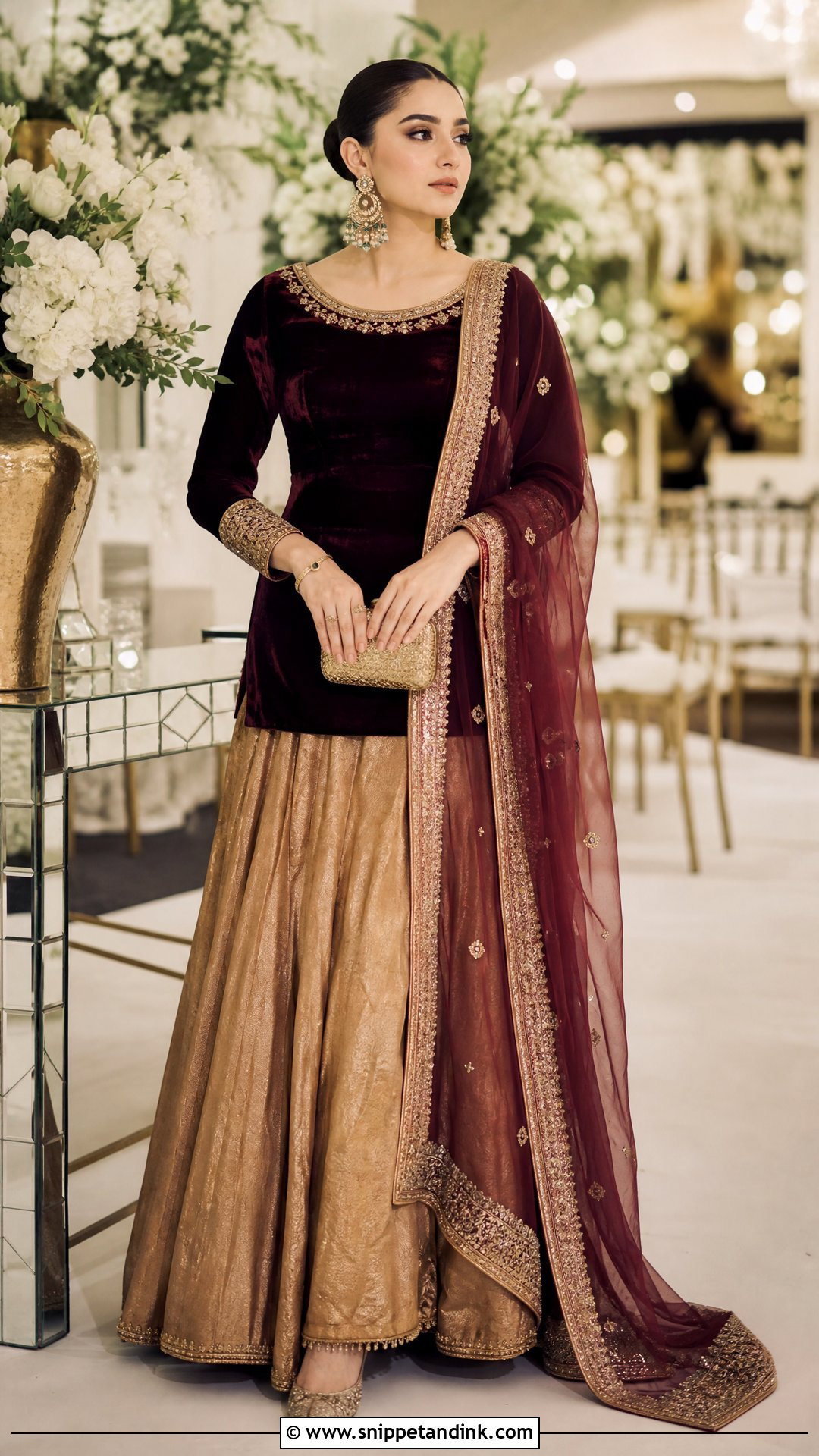 Pakistani Wedding Velvet Winter Lehenga - Snippet and Ink - 20 Pakistani Wedding Outfits