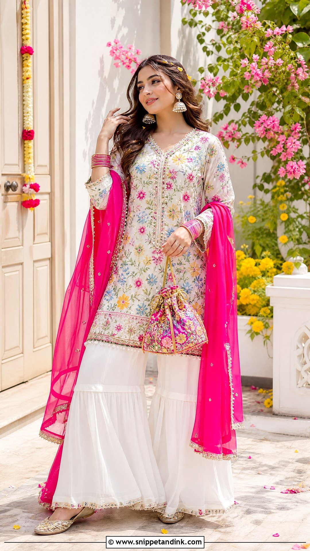 Pakistani White Kurta Sharara Outfit - Snippet and Ink - 20 Pakistan Wedding Dress Sister Ideas