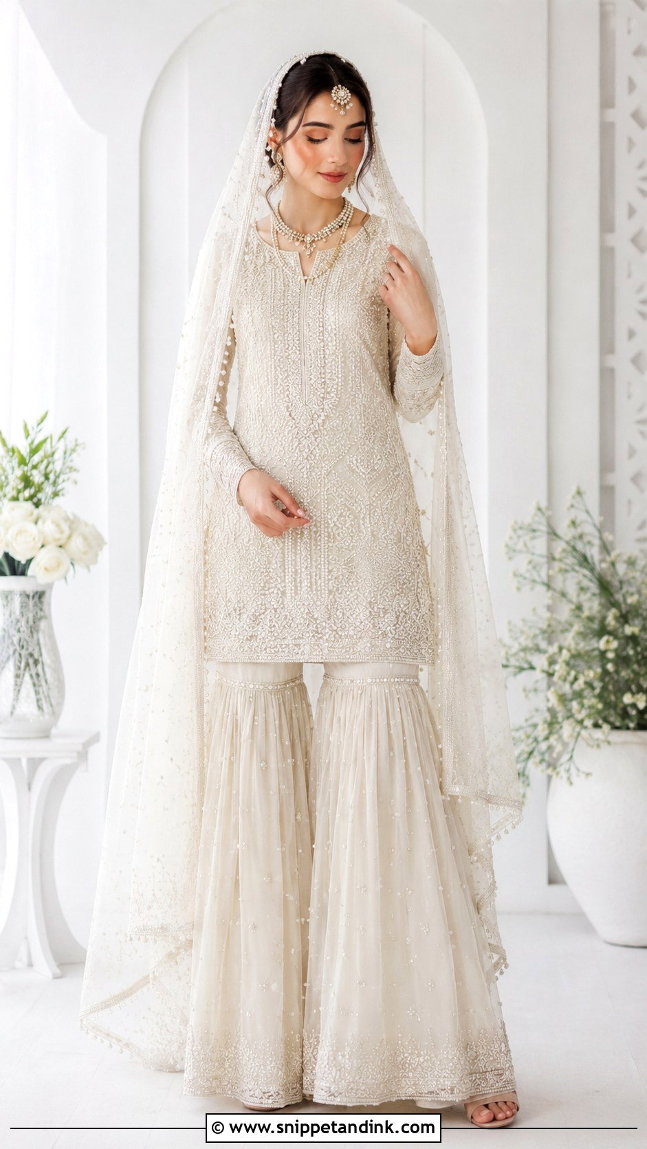 Pakistani White Nikah Dress - Snippet and Ink - 25 Pakistan Wedding Dress Ideas
