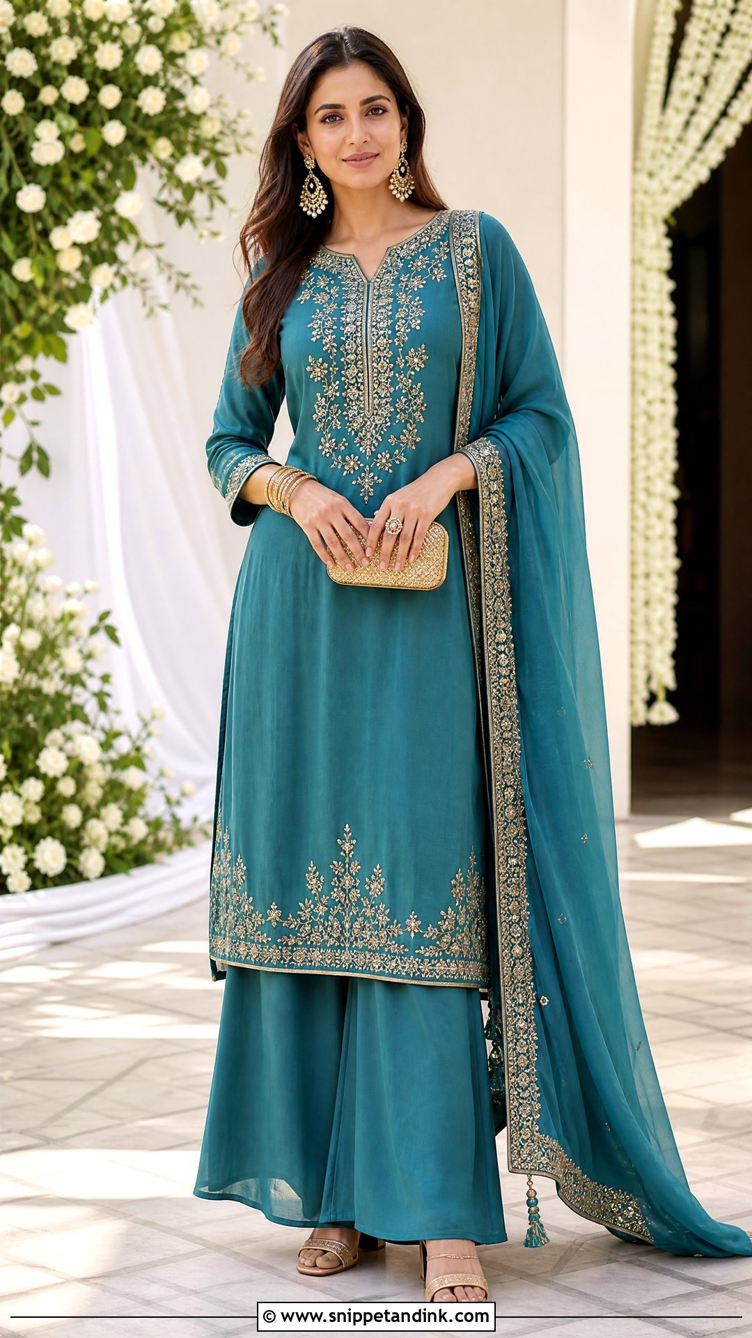 Palazzo Kurta Set For Hindu Wedding - Snippet and Ink - 20 Hindu Wedding Outfit Ideas