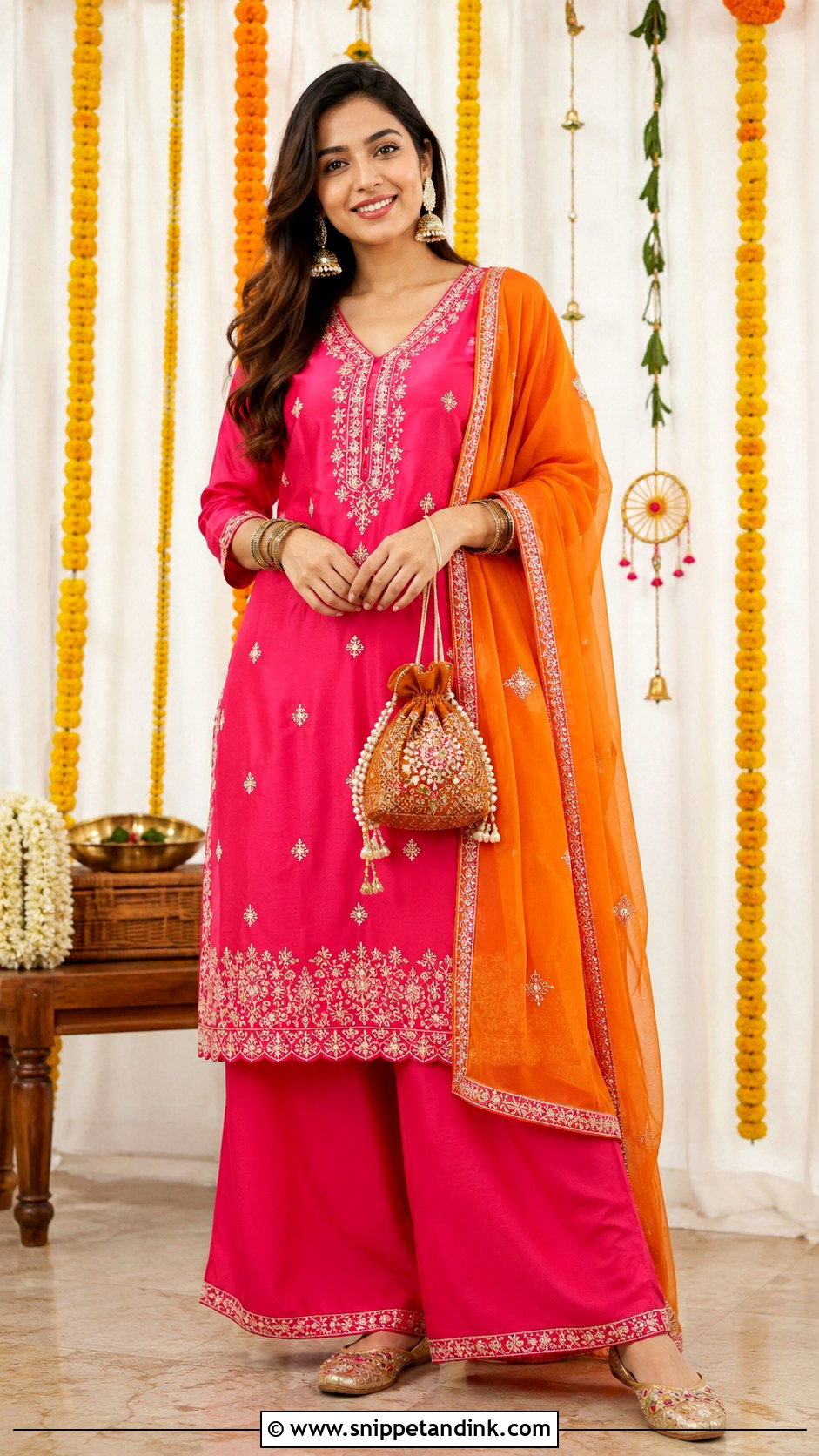 Palazzo Kurta Set For Mehndi Function - Snippet and Ink - 25 Mehndi Function Dress Ideas