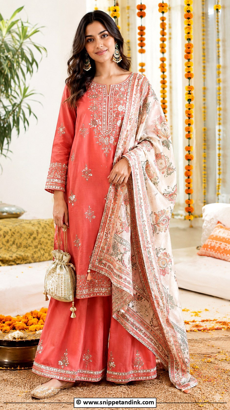 Palazzo Mehandi Suit Outfit - Snippet and Ink - 30 Mehandi Outfits