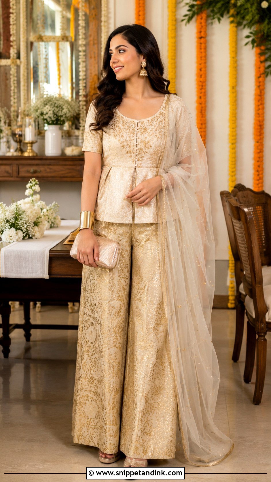 Palazzo Pants And Kurti Wedding Outfit - Snippet and Ink - 25 Indo Western Wedding Outfits Women