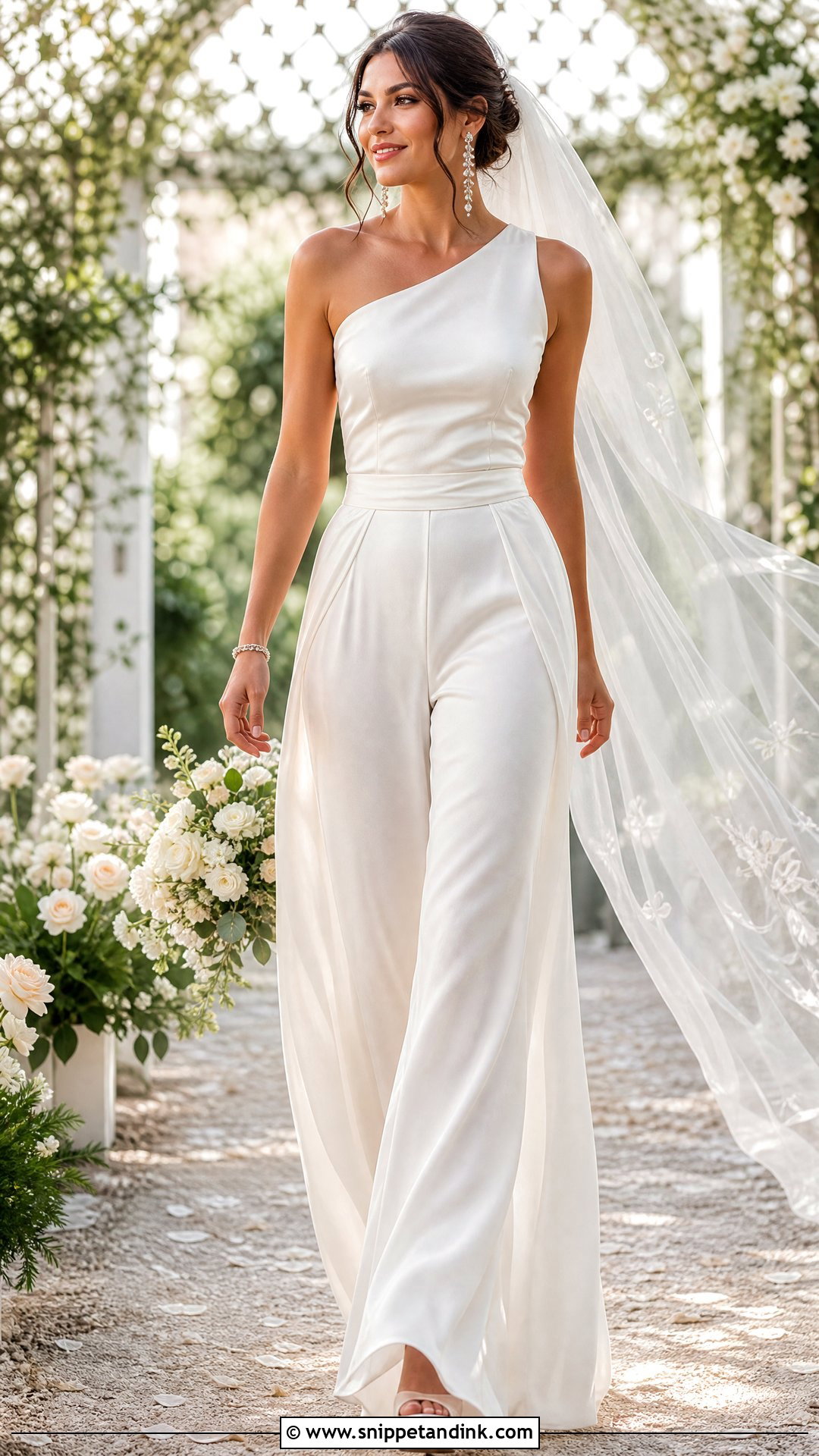 Palazzo Pants Bridal Set - Snippet and Ink - 20 Pants Wedding Dress Ideas