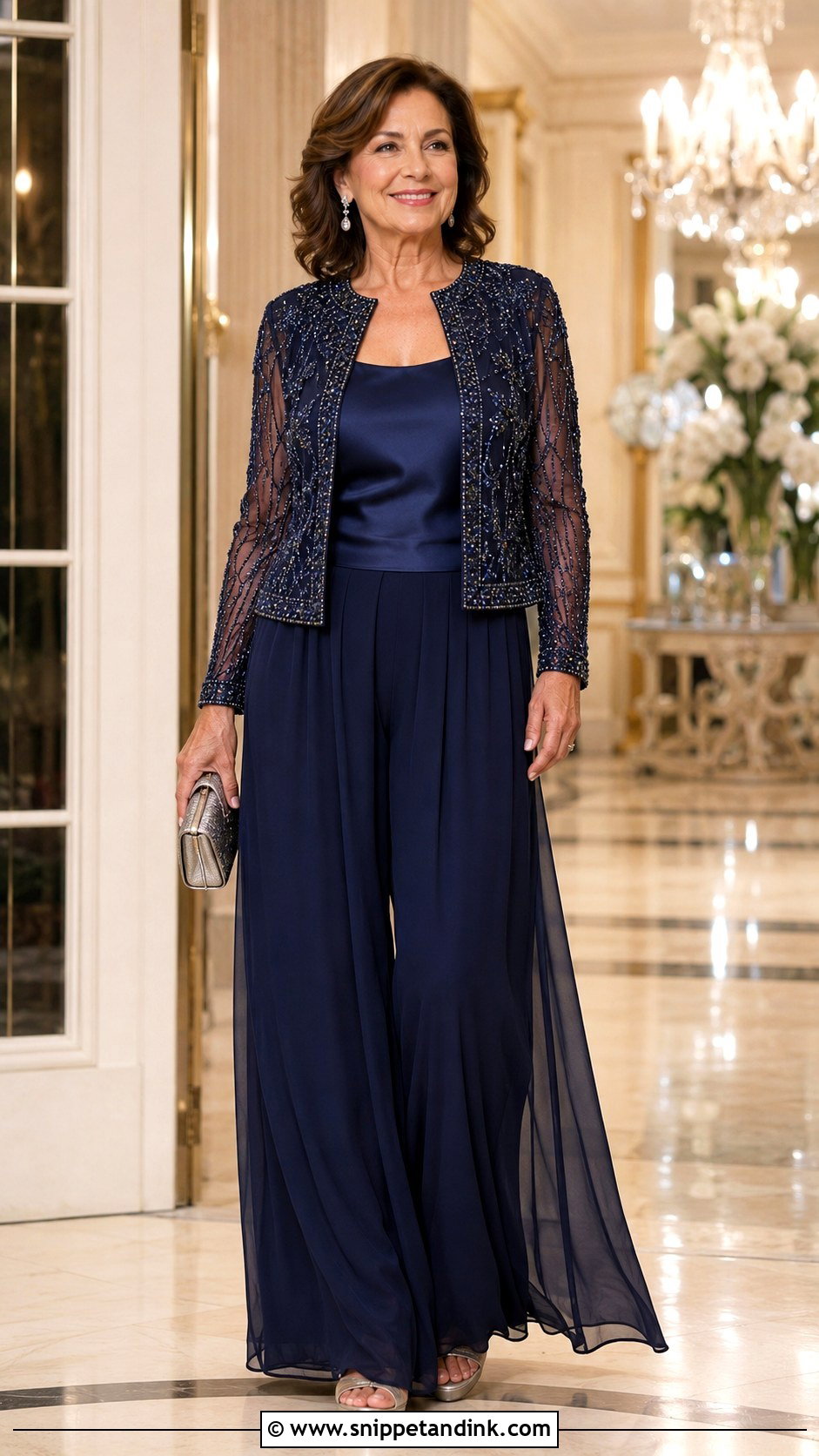 Palazzo Pants With Embellished Jacket Wedding Outfit - Snippet and Ink - 20 Jacket for Wedding Ideas