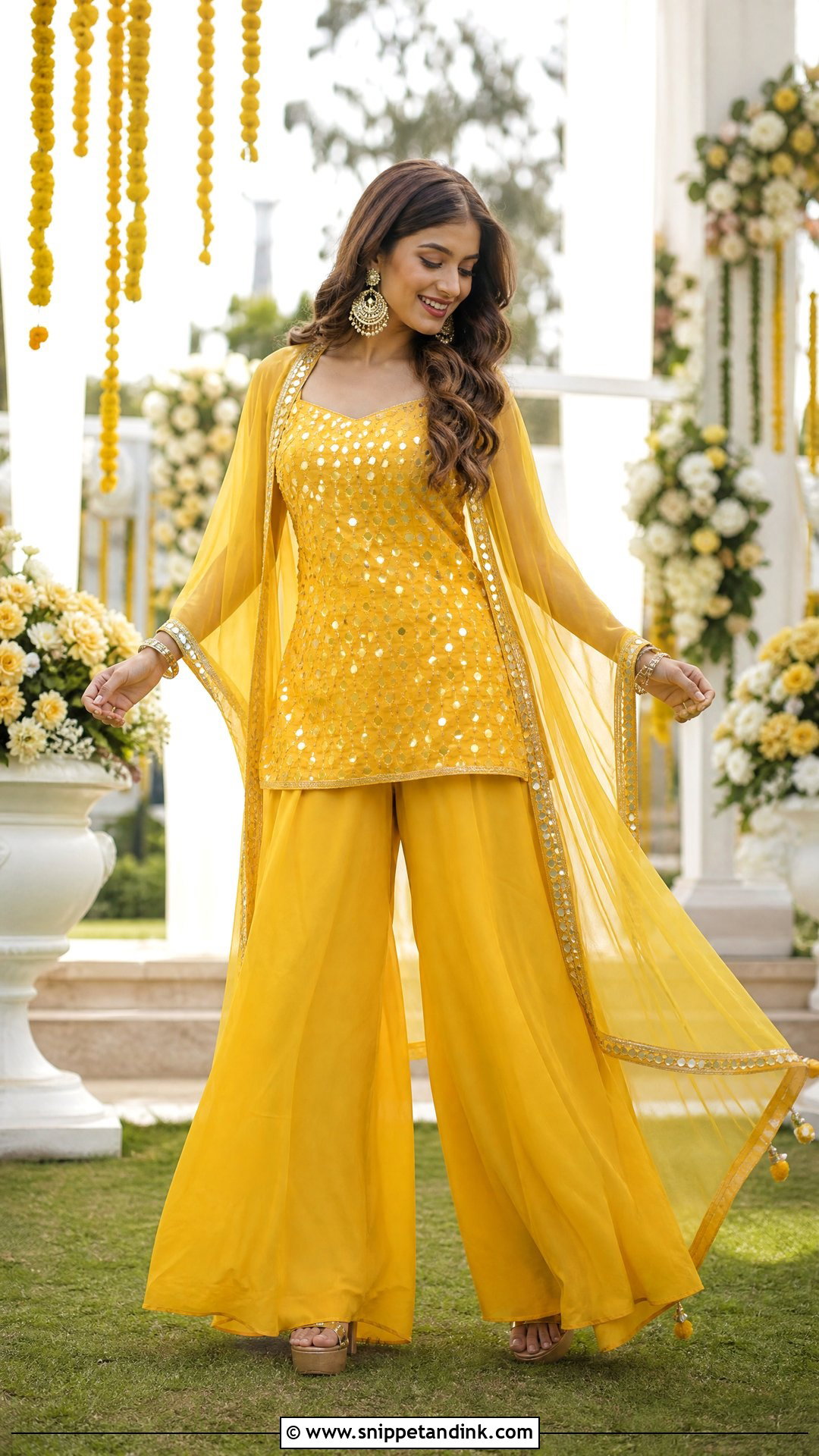 Palazzo Set Haldi Dress - Snippet and Ink - 20 Haldi Wedding Dress Ideas