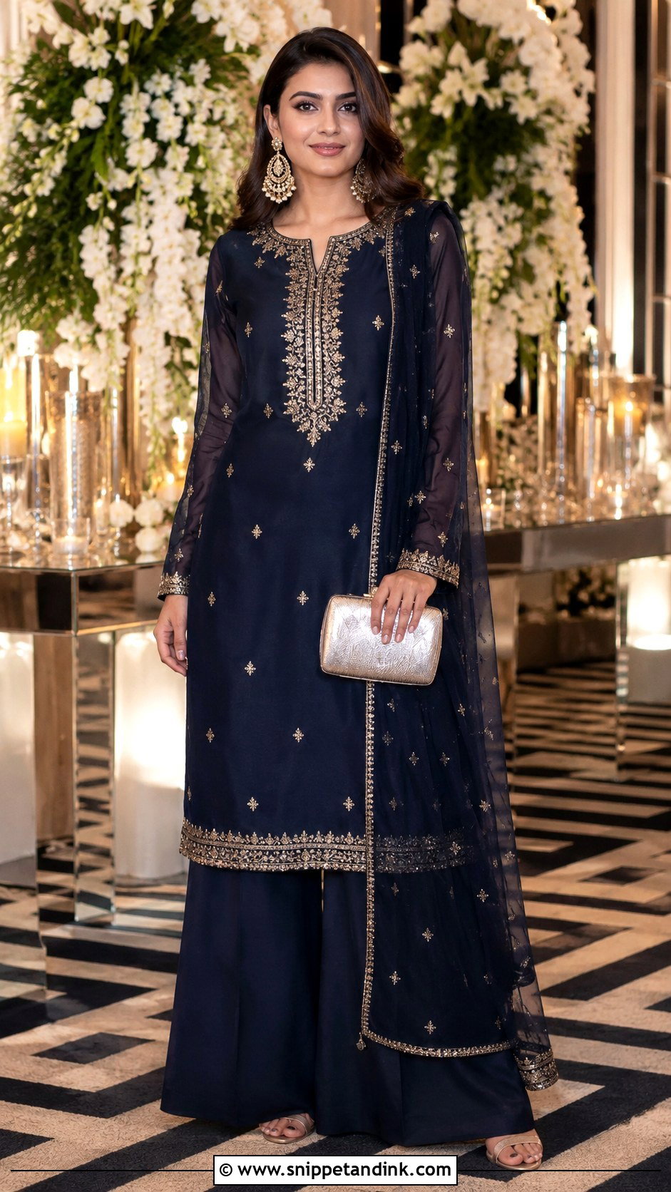 Palazzo Suit Cocktail Night Outfit - Snippet and Ink - 25 Indian Wedding Cocktail Night Outfit Ideas