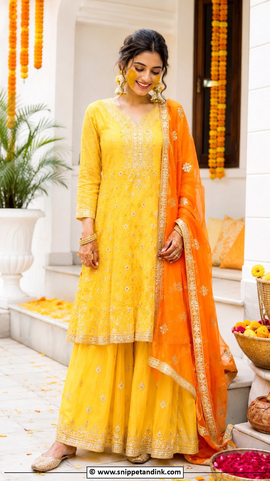 Palazzo Suit For Haldi Bride - Snippet and Ink - 30 Haldi Bridal Outfit Ideas