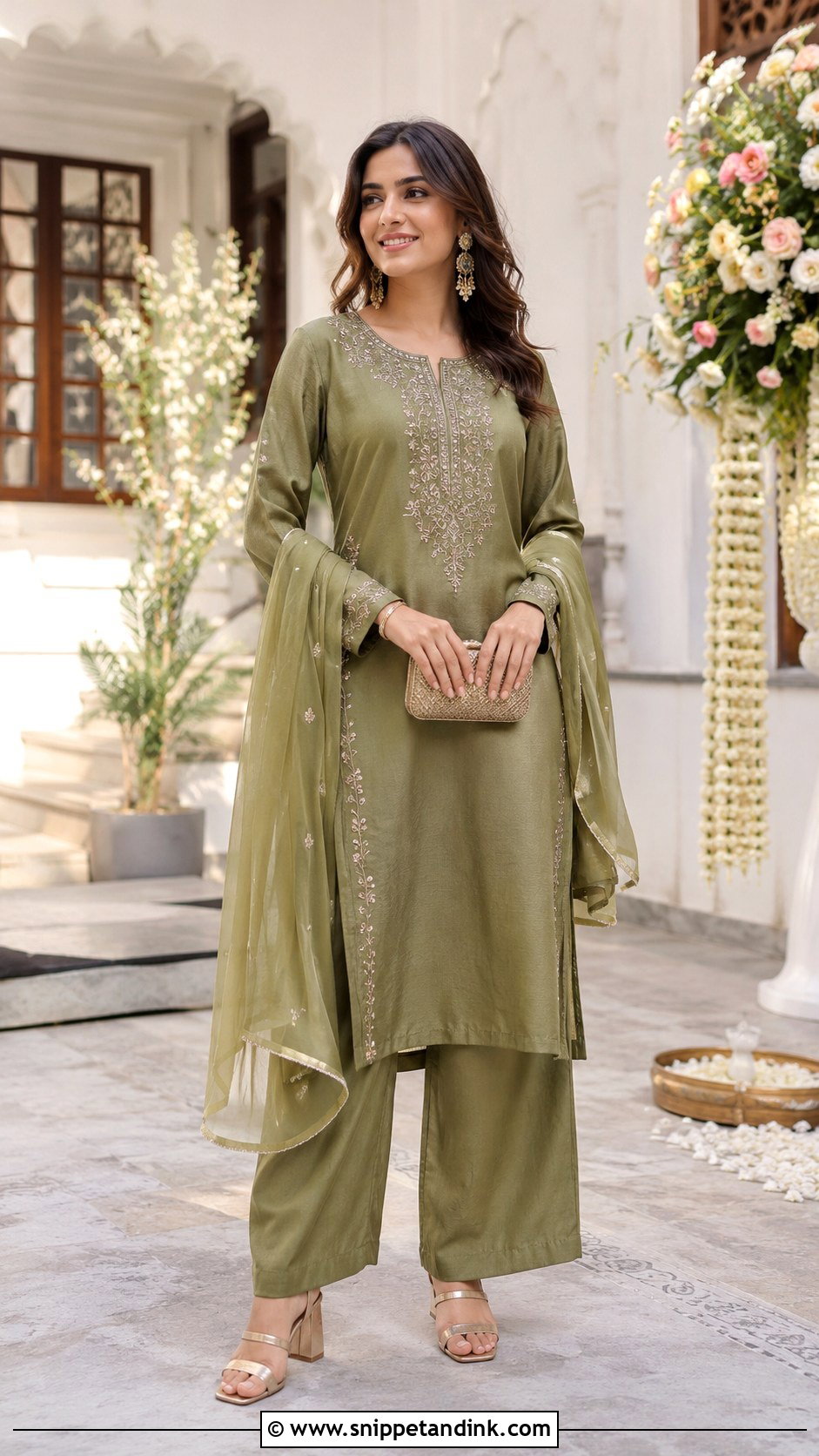 Palazzo Suit For Indian Wedding Guest - Snippet and Ink - 20 Indian Wedding Season Outfit Ideas