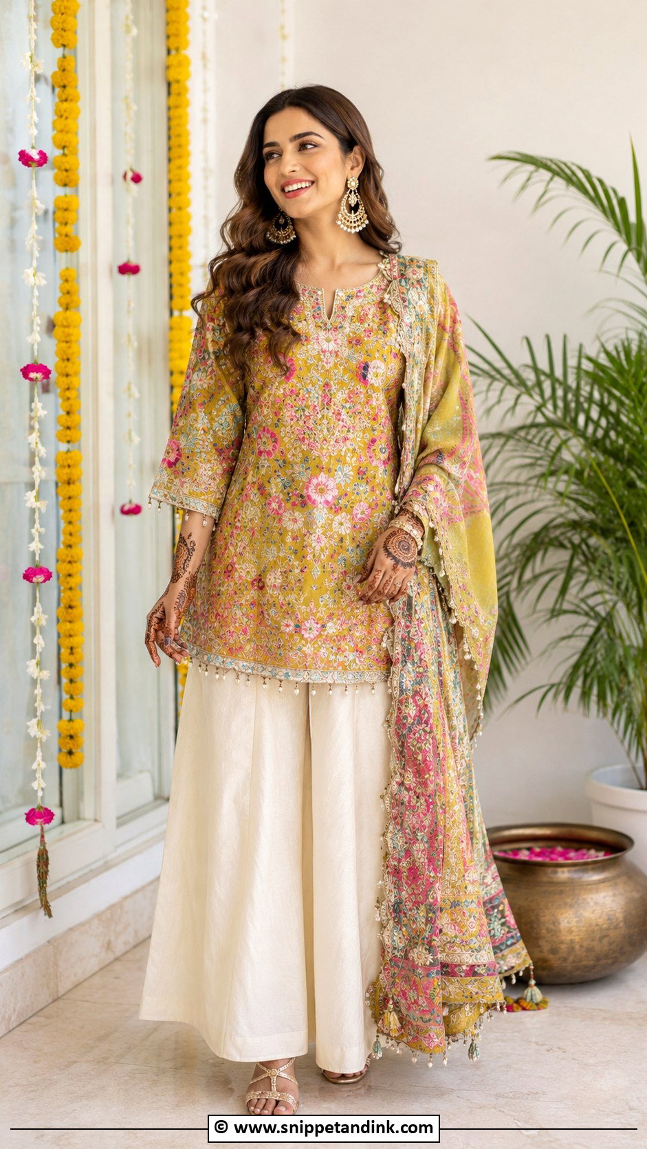 Palazzo Suit For Mehandi Bride - Snippet and Ink - 30 Mehandi Outfits Brides