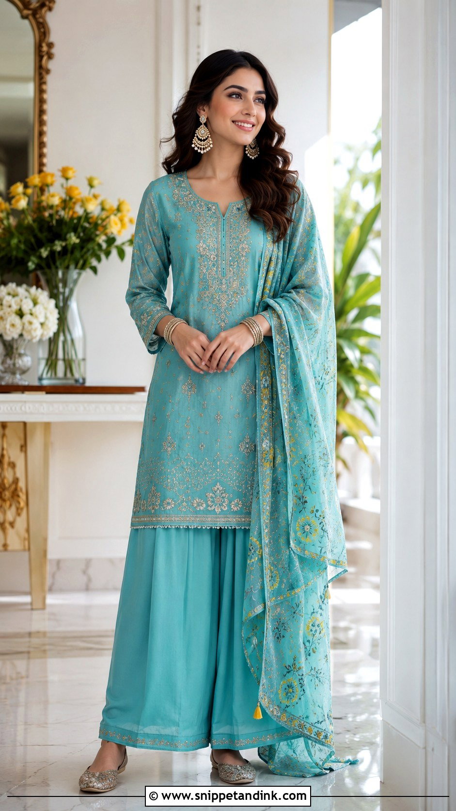Palazzo Suit For Mehndi Ceremony - Snippet and Ink - 25 Mehndi Ceremony Outfit Ideas