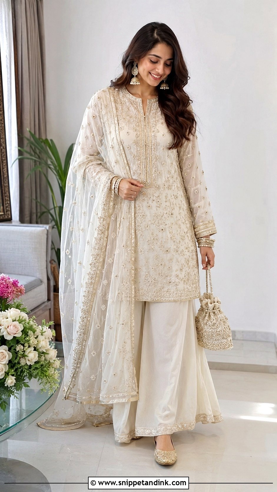 Palazzo Suit For Roka Bride - Snippet and Ink - 25 Roka Dresses for Bride