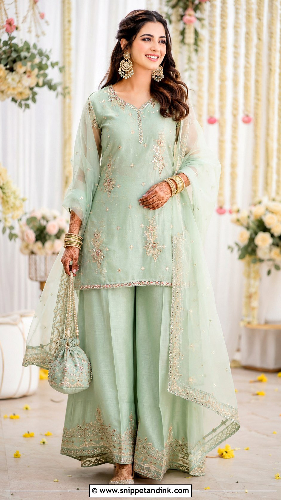 Palazzo Suit Mehandi Dress for Bride - Snippet and Ink - 25 Mehandi Dress for Bride Ideas