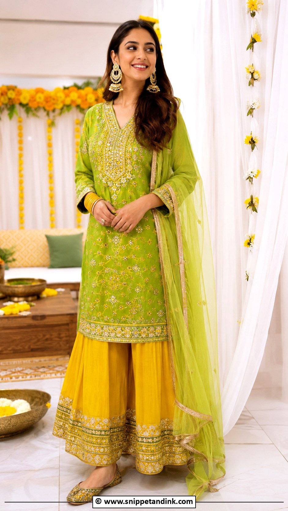 Palazzo Suit Mehndi Outfit - Snippet and Ink - 30 Mehandi Dresses Mehndi Outfit