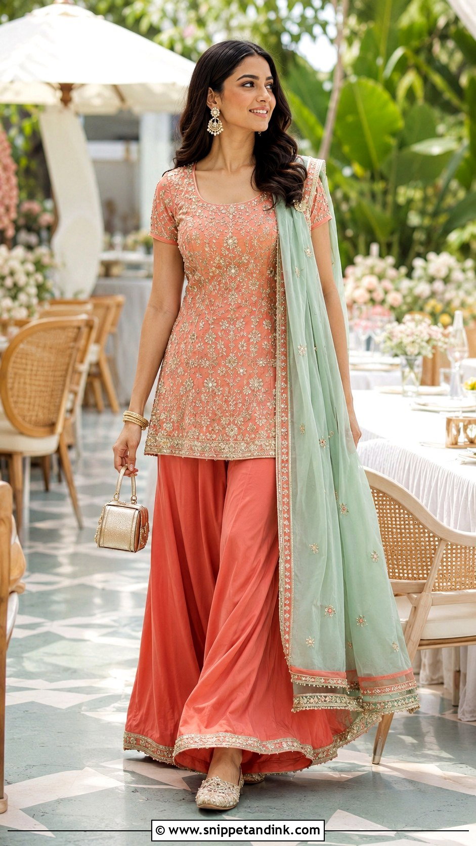Palazzo Suit Outfit For Wedding Lunch - Snippet and Ink - 20 Indian Siders Wedding Outfits