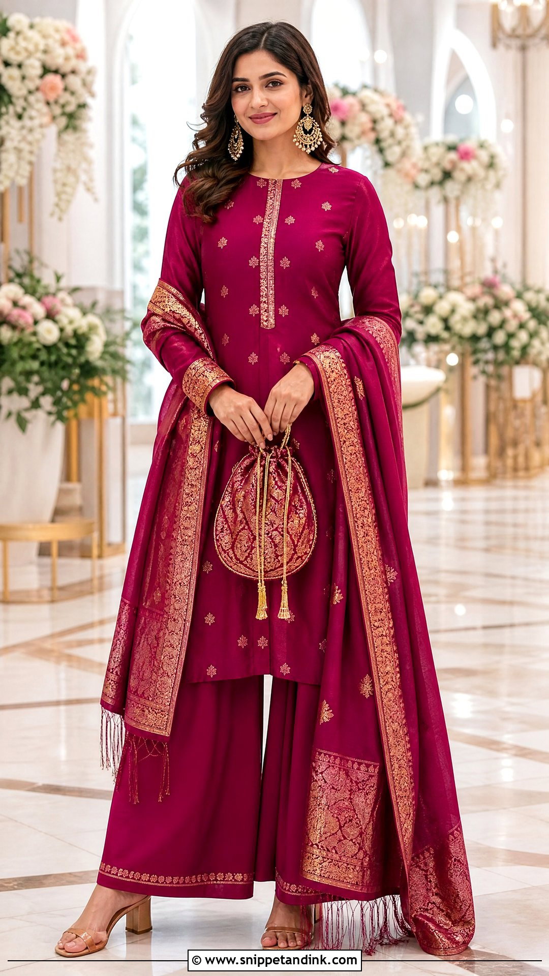 Palazzo Suit Winter Marriage Outfit - Snippet and Ink - 20 Winter Marriage Outfit for Women Ideas