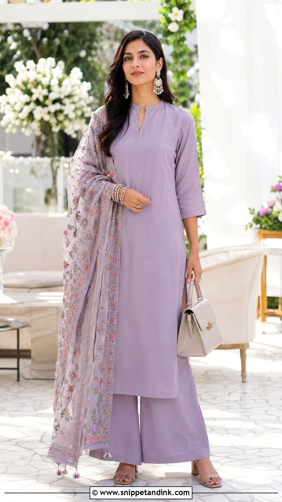 Palazzo Suit With Long Kurta - Snippet and Ink - 20 Indian Wedding Dress Styles