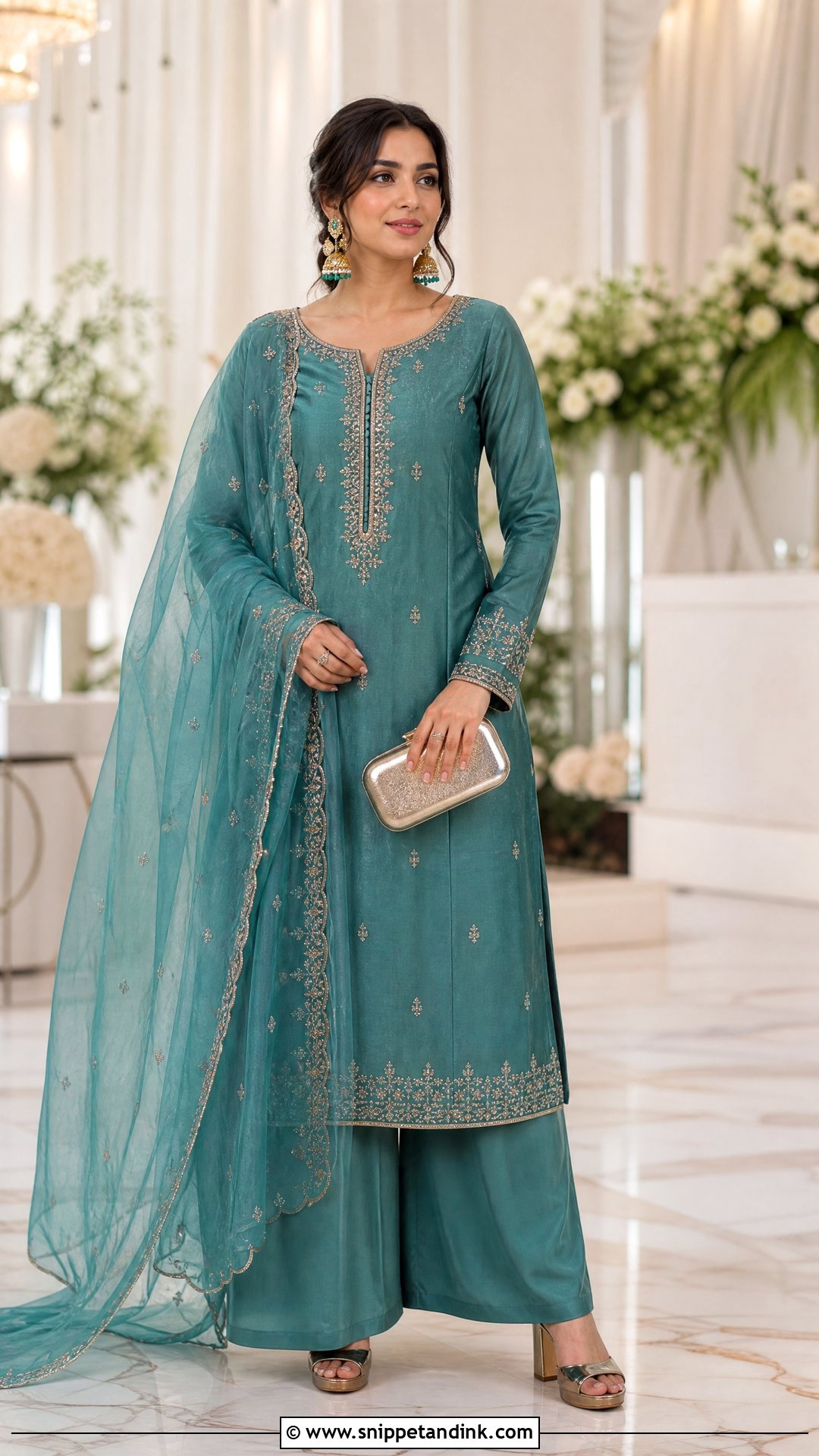 Palazzo Wedding Salwar Suit With Dupatta - Snippet and Ink - 20 Wedding Salwar Suits Party Wear