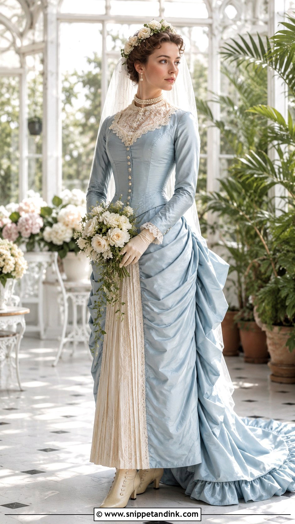 Pale Blue 1880s Wedding Dress - Snippet and Ink - 20 1880s Wedding Dress Ideas