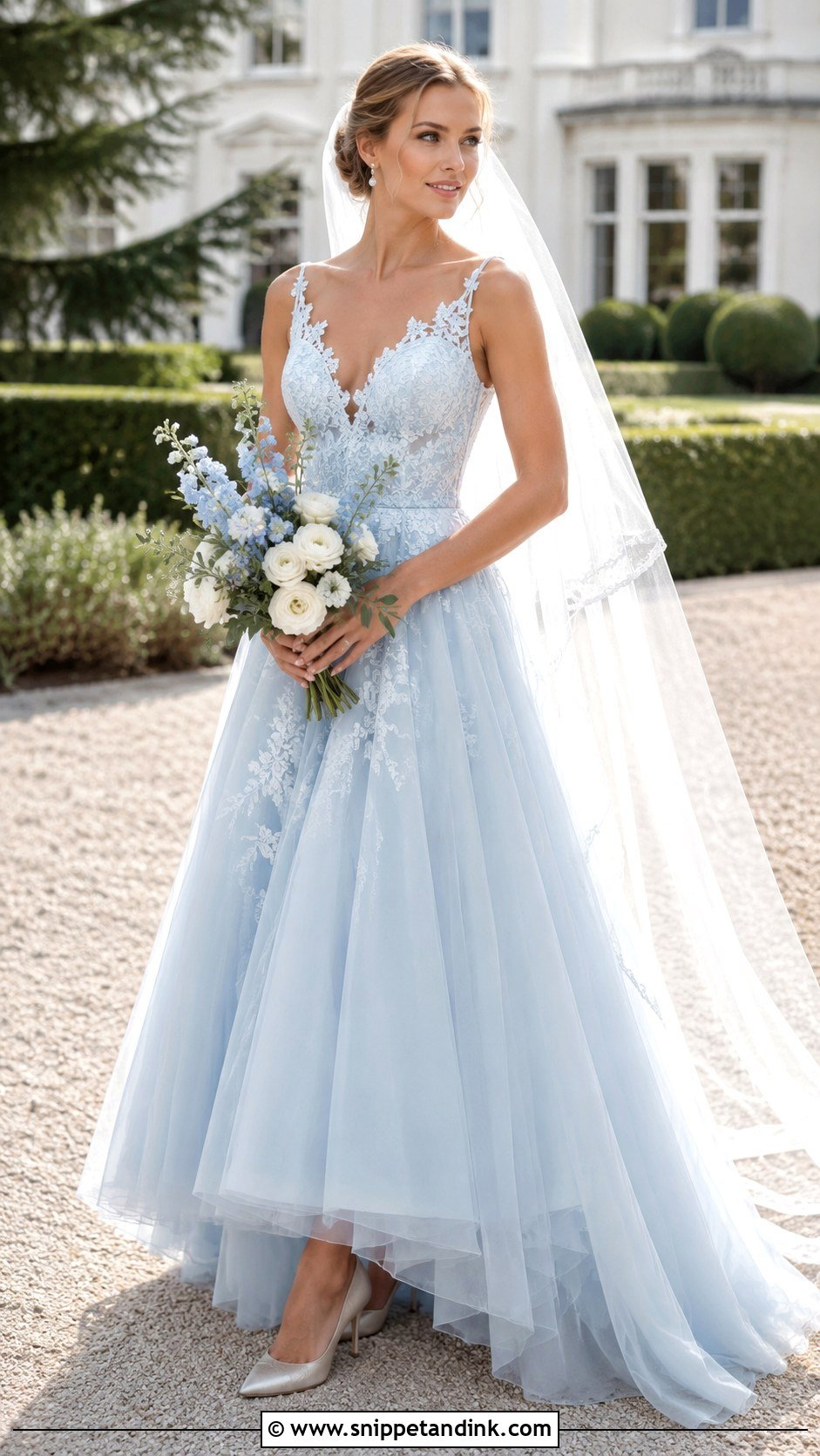Pale Blue A Line Wedding Dress - Snippet and Ink - 20 Pale Blue Wedding Dress Ideas