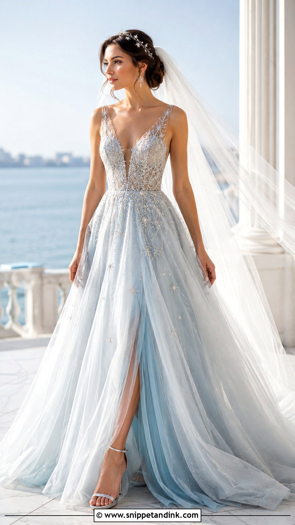 Pale Blue Angel Wedding Dress - Snippet and Ink - 20 Angel Wedding Dress Ideas