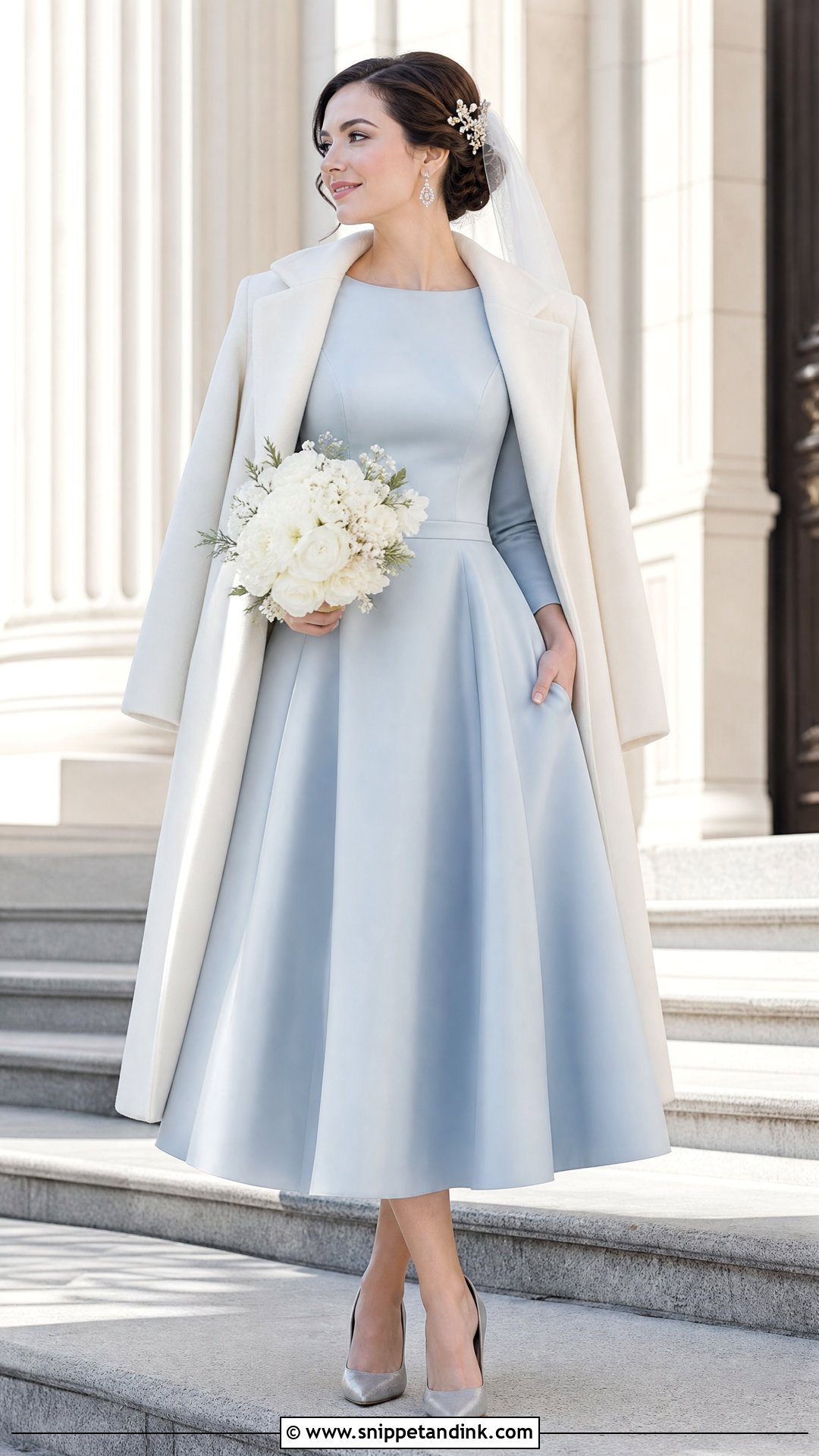 Pale Blue Civil Wedding Dress - Snippet and Ink - 20 Winter Civil Wedding Dress Ideas
