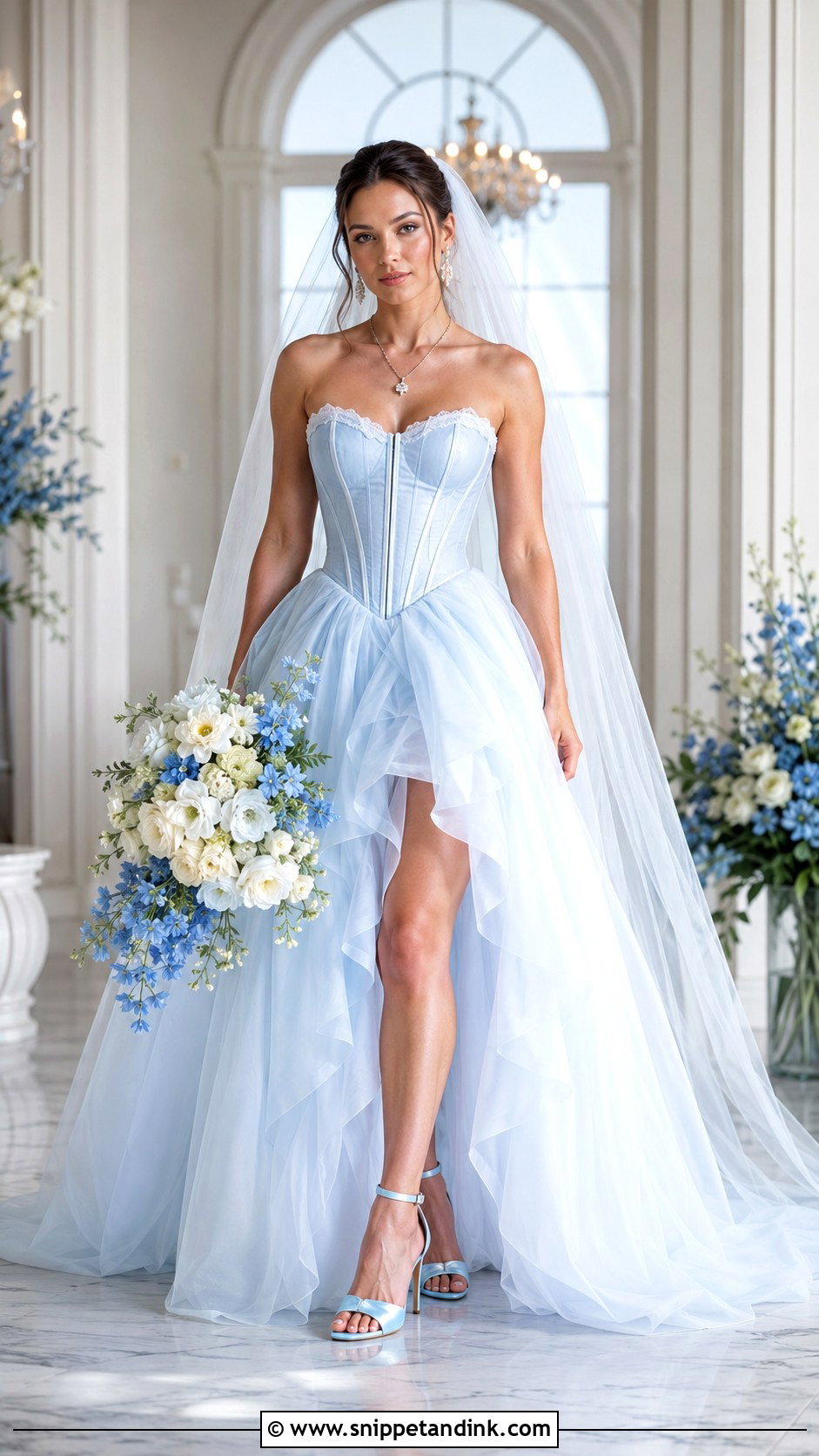 Pale Blue Corset Wedding Dress - Snippet and Ink - 20 Pale Blue Wedding Dress Ideas